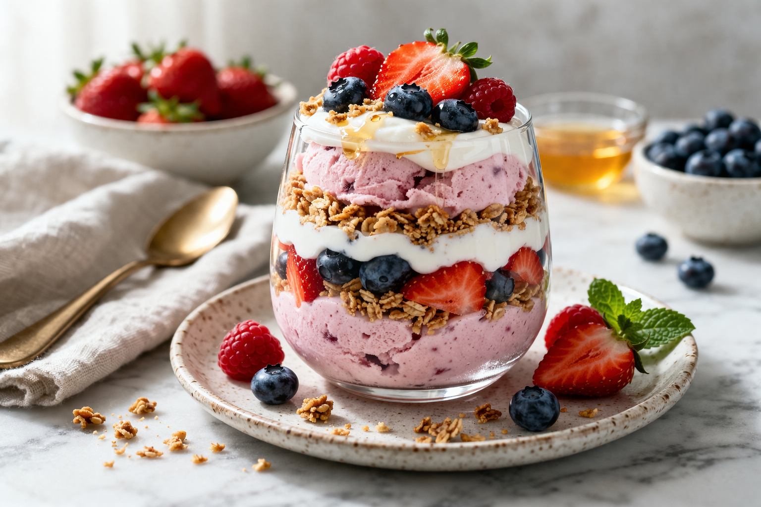 Berry Protein Ice Cream Parfait