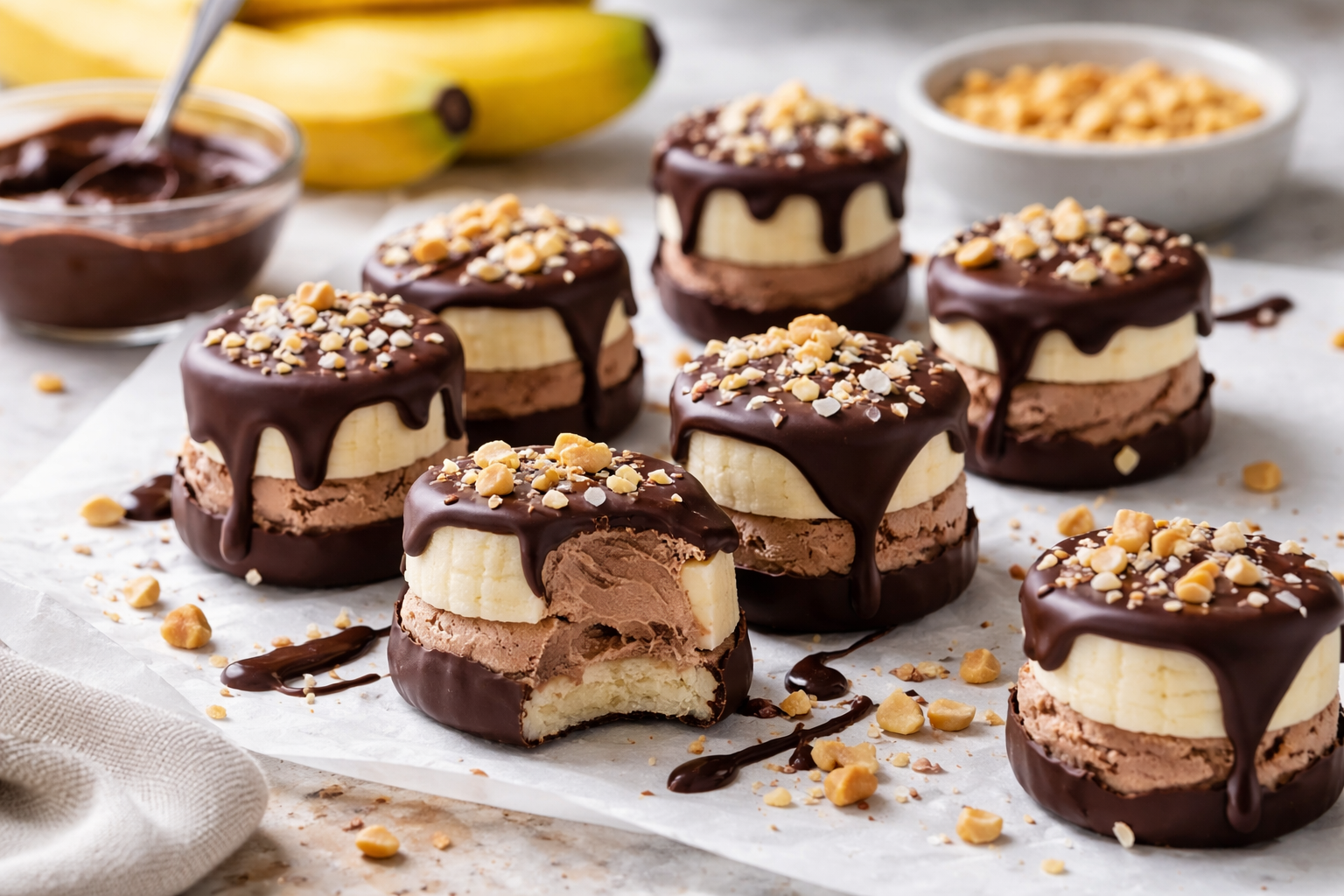 Chocolate Protein Ice Cream Banana Bites