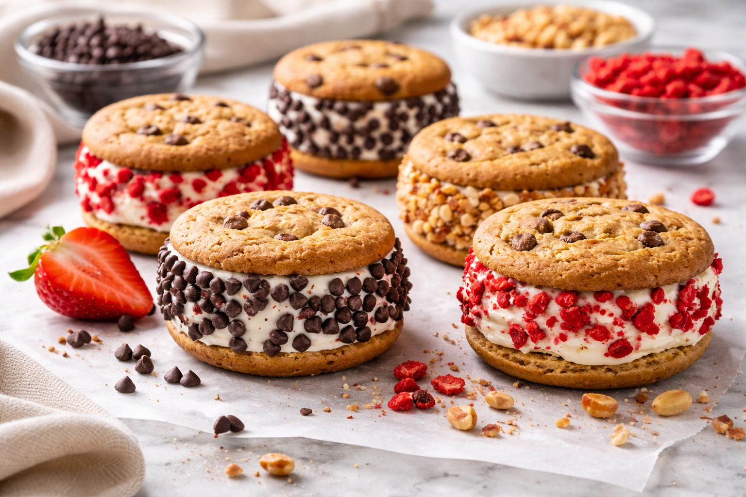 Protein Ice Cream Cookie Sandwiches