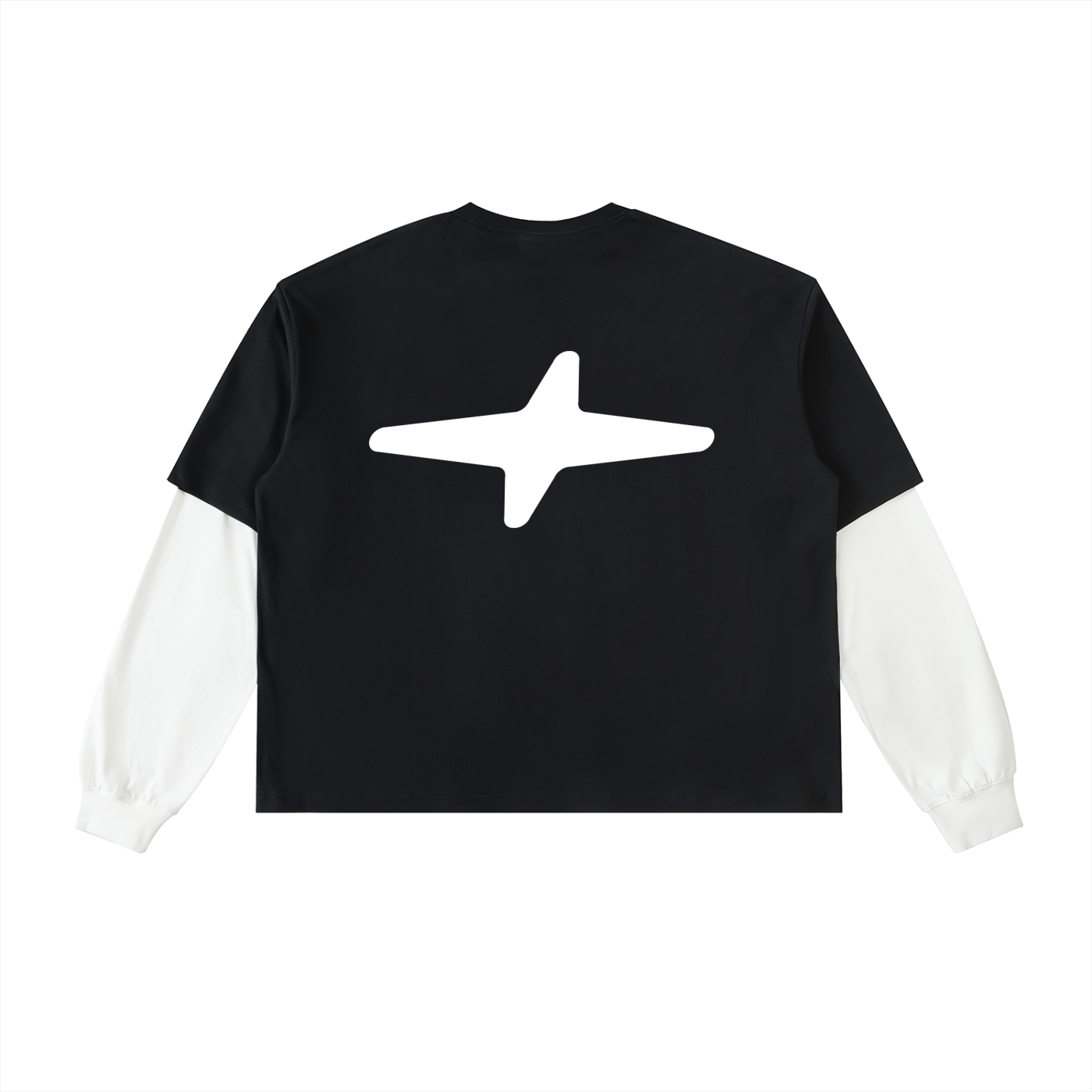 Layered Contrast Sleeve Cotton T-Shirt